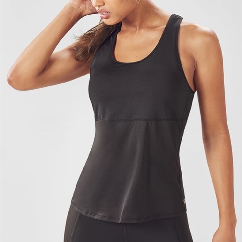 Fabletics Reese Mesh Tank Top Racerback Lightweight Workout Gym Athletic Black L